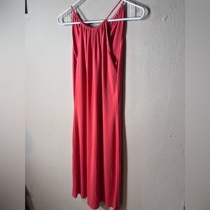 Ann Taylor Long Slim Midi Dress Sz 4 Orange